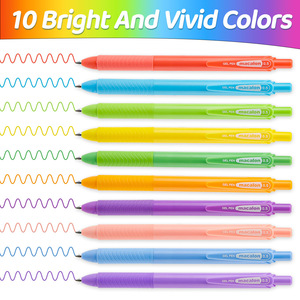 Pena Gel Dapat Ditarik 10 Warna Baru 0.5Mm Pena Warna Cepat Kering untuk Catatan Siswa Menggambar Alat Tulis Jurnal Tangan - Product Image 4
