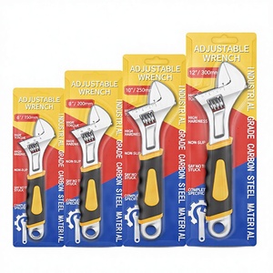 Juego de llaves hexagonales ajustables de acero al carbono con mango ergonómico de plástico inyectado, herramientas manuales universales cromadas para reparación OEM de 6, 8, 10 y 12 pulgadas - Product Image 1