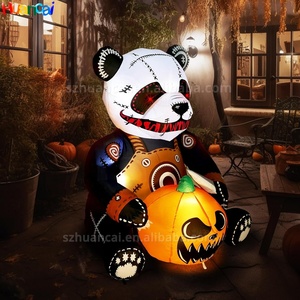 4ft Kinh Dị Halloween Inflatable <span class=keywords><strong>Panda</strong></span> bí ngô kỳ nghỉ trang trí Inflatable ma mặt với LED ánh sáng nhà máy giá bán buôn - Product Image 3