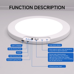 Lampes de plafond sans fil magnétiques à piles, éclairage de placard, lampes LED pour douche, escalier, garde-manger, couloir, véranda - Product Image 6