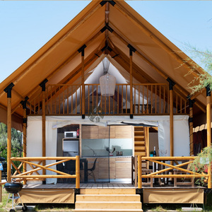 Tente de safari préfabriquée en duplex pour le camping en plein air, lodge de luxe, tente de glamping avec salle de bain et <span class=keywords><strong>balcon</strong></span> - Product Image 2