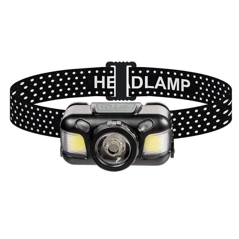 Индукционный налобный фонарь с датчиком движения тела, перезаряжаемый USB-фонарь, 2 режима переключения, Налобный фонарик, фонарь для кемпинга