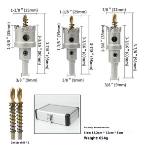 Offres Spéciales 10 pièces Kit TCT carbure de tungstène à pointe scie cloche Cutter foret ensemble pour le travail des métaux en acier inoxydable - Product Image 3