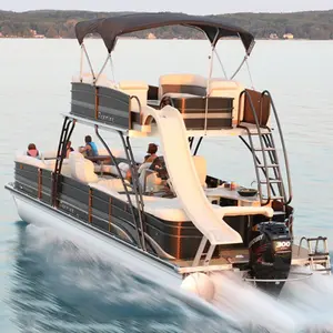 Meilleurs bateaux pontons à deux étages personnalisés pour la <span class=keywords><strong>famille</strong></span>, bateaux de fête, barges à vendre - Product Image 1