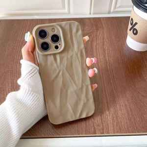 Funda Protectora para Móvil <span class=keywords><strong>de</strong></span> TPU Suave, Impermeable, Resistente a Golpes, Color Caramelo, Textura Arrugada, Diseño <span class=keywords><strong>de</strong></span> Lujo, para 16 15 14 13 12 11 Pro Ins - Product Image 5