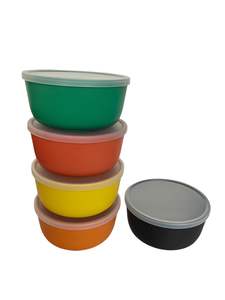 Bols de service en <span class=keywords><strong>plastique</strong></span> empilables de qualité supérieure de 35 oz avec couvercles passe au micro-ondes et au congélateur pour les enfants à manger bols à mélanger de cuisine - Product Image 4