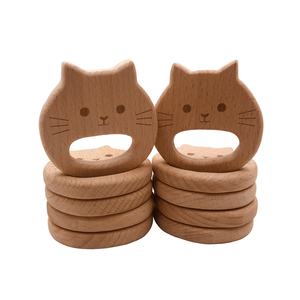 <span class=keywords><strong>Mordedor</strong></span> de madera para bebé, madera de haya Natural, Animal de dibujos animados, <span class=keywords><strong>mono</strong></span>, forma de mariposa, varilla pequeña, dentición para cadena de chupete - Product Image 5