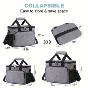Professional Custom Cooler Bag Insulated Thermal Bag Reusable Collapsible Zipper Cooler Lunch Bag With Strap - Product Image 3