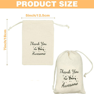 5x7 inch bông nhân viên đánh giá cao Túi Quà Tặng vải dây rút Cảm ơn bạn đã được tuyệt vời Túi - Product Image 2