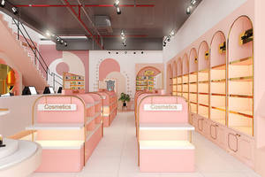 Comptoir de présentation de cosmétiques haut de gamme LUX, personnalisé, écologique, étanche, robuste, avec éclairage LED, pour la conception intérieure de magasin - Product Image 3