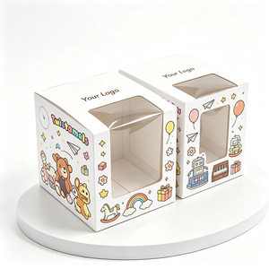 Caja de regalo cuadrada de papel transparente personalizada con diseño de dibujos animados, impresión a color, embalaje rígido para juguetes y manualidades. - Product Image 6