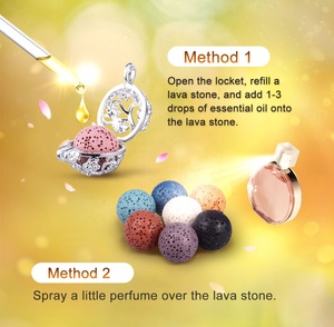 Boucles d'oreilles en forme de pierre de lave, bijou diffuseur d'huiles essentielles, aromathérapie, en forme de goutte - Product Image 5