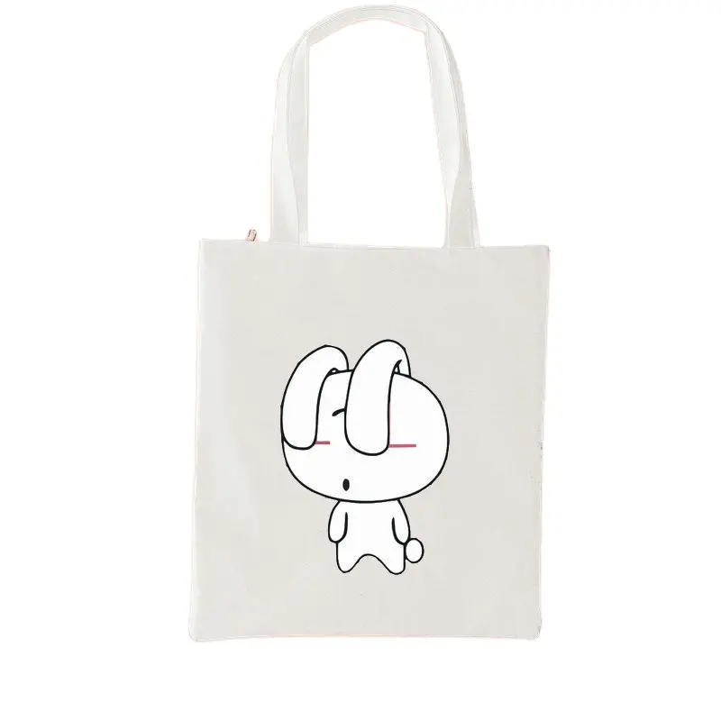 Fabricants vente en gros LOGO imprimé sac à provisions en coton sac en toile portable à une épaule de dessin animé