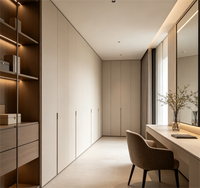 Table de toilette moderne en MDF sans formaldéhyde à fermeture douce, meuble de rangement en forme de L pour la maison