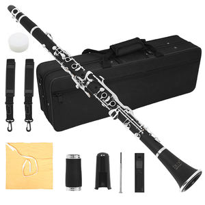 Fabricante de instrumentos musicales IRIN <span class=keywords><strong>Precio</strong></span> al por mayor Teclas de plata negra Sistema Oehler Tono G Baquelita 17 Teclas <span class=keywords><strong>Clarinete</strong></span> - Product Image 1