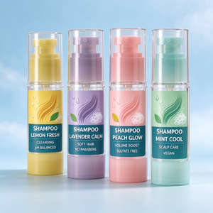 Botella de Plástico Transparente para Champú, Envase Cosmético con Bomba, Color Personalizado, para Cuidado del Cabello, Tamaño Viaje - Product Image 1