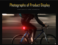 Luz Trasera Inteligente LED A8 para Bicicleta, Inalámbrica, con Destello Rojo Automático, Luces Traseras con Alarma Antirrobo, Luz Estroboscópica de Seguridad ABS para Ciclismo Nocturno