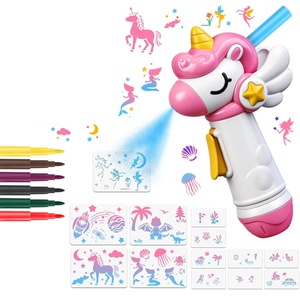 Kit de peinture à l'aérographe pour enfants, stylo à aquarelle, stylo à jet d'encre automatique, ensemble de dessin et de bricolage, jouets de peinture lavables - Product Image 1
