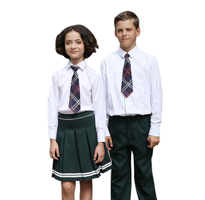 เสื้อเชิ้ตยูนิฟอร์มนักเรียนสีขาว ผ้าฝ้าย 100% แบบใหม่ สำหรับนักเรียนประถมและมัธยม พร้อมงานปัก - Product Image 1