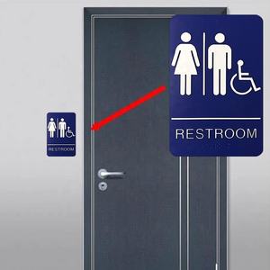 Securun prodotto di massa blu acrilico wc segno con Braille toilette segno con nastro adesivo - Product Image 5