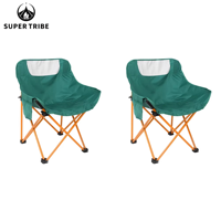 Harga Promo Kursi Lipat Baja untuk Camping, Kursi Bulan Outdoor, Kursi Portabel Logam untuk Camping dan Memancing dengan Kantong Samping