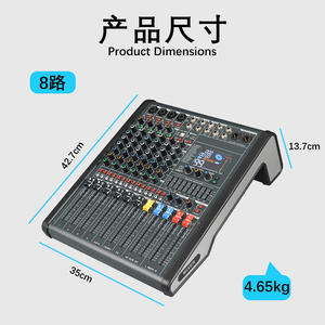 <span class=keywords><strong>Console</strong></span> de mixage audio professionnelle Recordio GAX-KC8 8-16 canaux en métal avec effets intégrés USB/BT pour utilisation sur scène en direct - Product Image 4