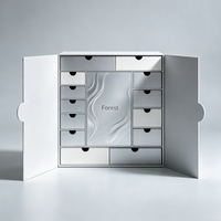 Caja de Calendario de Adviento con Logotipo Personalizado Forest Packing, Caja de Cartón de Lujo Vacía con Doble Puerta y Cajones para Productos de Belleza