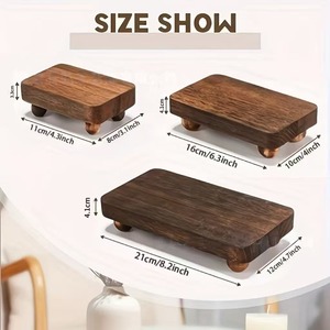Portasapone e porta cosmetici <span class=keywords><strong>moderno</strong></span> minimalista in legno massello, supporto per barattoli di spezie da cucina, base per candele, <span class=keywords><strong>vassoio</strong></span> per lavabo - Product Image 2