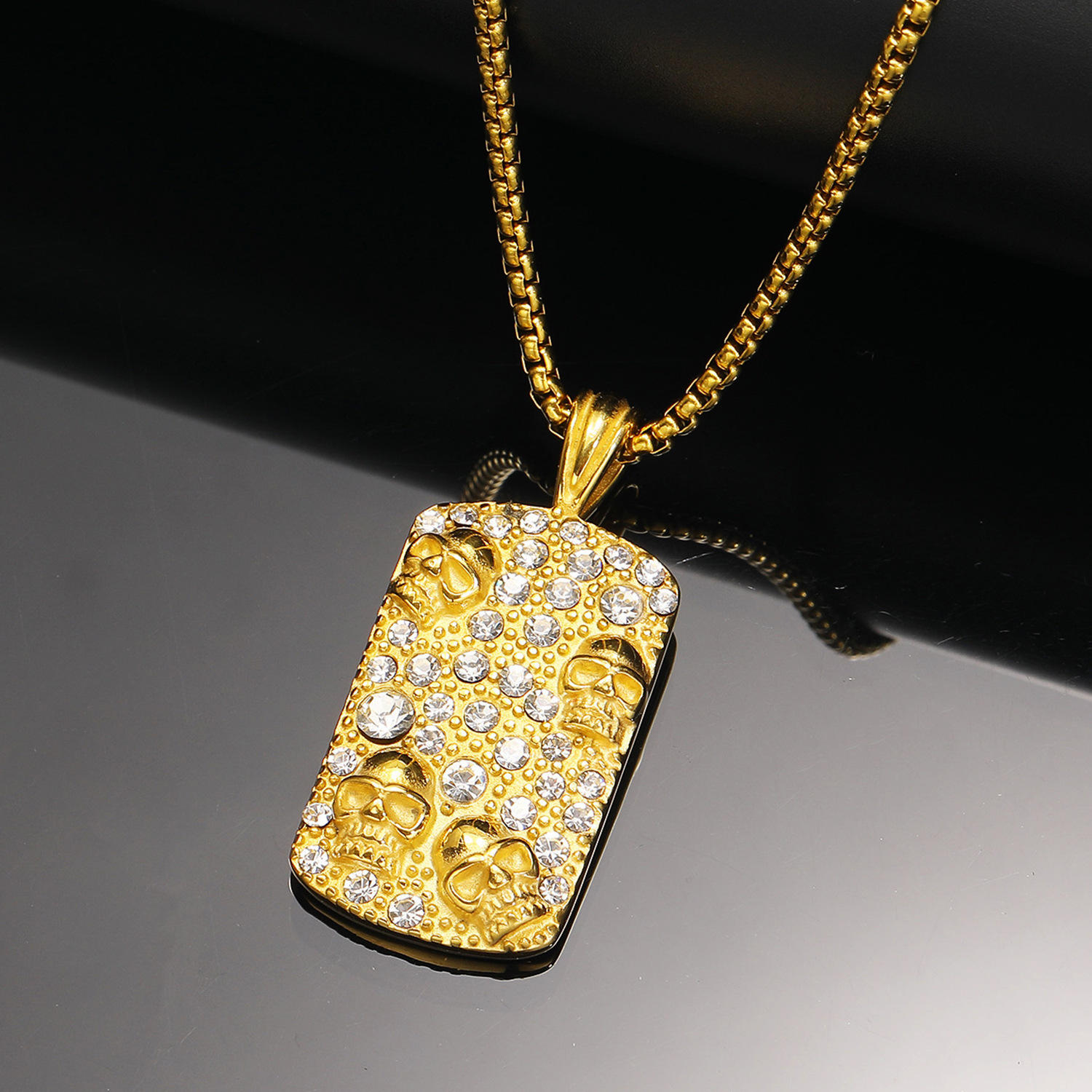 จี้เดี่ยวสีขาว CZ ทองไม่มีโซ่