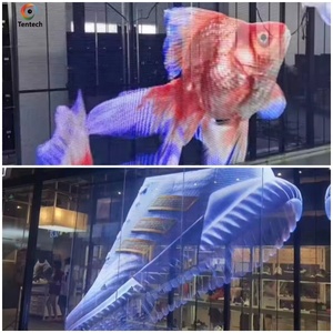 Tentech nhà máy quảng cáo videotron kỹ thuật số biển biển quảng cáo linh hoạt tường thủy tinh trong suốt hiển thị Roll-up <span class=keywords><strong>LED</strong></span> phim màn hình - Product Image 4