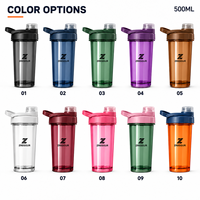 Bouteille shaker à protéines en PP de 500 ml et 700 ml avec boule mélangeuse, gobelet shaker en plastique, bouteille d'eau pour la gym, le sport, l'entraînement, la remise en forme, logo personnalisé