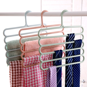 5 Tier Eco-Friendly Space Saving <strong>Multi</strong> Functional Plastic Pants Rack Trouser <strong>Hanger</strong> for Kitchen &amp; Living Room - Product Image 5