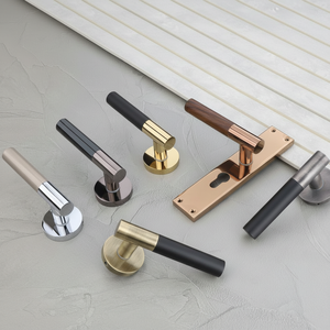 Minimalist Square Door <b>Handle</b> Set Brass Gold Black Rose Gold Matte White Finish Bathroom Hardware Screw-In Installation - Product Image 3