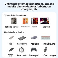 Adaptador USB 3.0 de Alta Velocidad de 5 Gbps, Macho a Hembra Tipo C, Conector USB C para Laptop, para Carga y Transferencia de Datos