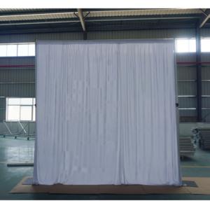 Heavy Duty Adjustable Aluminum <b>Backdrop</b> <b>Stand</b> with Silver Pipe and Drape for Wedding & Trade Show Events - Product Image 5