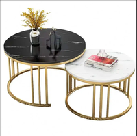 Table basse de salon pour petit appartement, table d'appoint de canapé, table ronde moderne de luxe léger, table simple et compacte