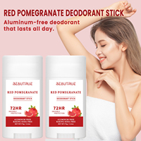 Déodorant Solide Grenade Rouge Anti-Odeur Sous les Aisselles Crème Déodorante Anti-Transpirante Longue Durée Parfum Frais et Doux