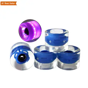 Istaride Top Quality Wholesale Pu Custom 60*45Mmmm Flashing Skateboard Wheels Skateboard-Rader Skate Board Led Flash Wheels