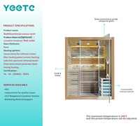 Salle de sauna électrique YEETE en bois de cèdre canadien massif, design moderne et écologique, grande taille, pour centre de bien-être, utilisation hôtelière, en stock