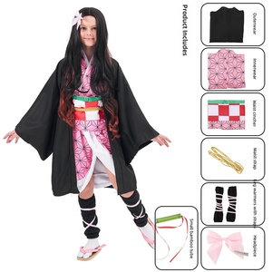 Disfraz de Halloween de samurái japonés de anime para niños, conjunto de chaqueta <span class=keywords><strong>Haori</strong></span>, uniforme, pantalones Kimono, cinturón, disfraz para fiesta de cosplay - Product Image 4