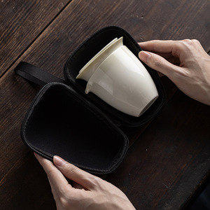 Travel <b>Tea</b> <b>Set</b> Porcelain Teapot With Lid 3 Cups Portable Kung Fu <b>Tea</b> <b>Set</b> For Outdoor Use - Product Image 5