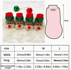 Chaussettes pour animaux de compagnie à thème de Noël : antidérapantes et résistantes aux taches – Chaussettes pour chiens et protège-pattes pour chats – Articles pour animaux de compagnie pour les activités hivernales en plein air - Product Image 5