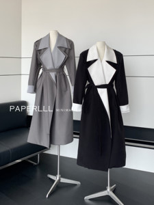 <span class=keywords><strong>Trench</strong></span> Coat di Alta Qualità per <span class=keywords><strong>Donna</strong></span>, <span class=keywords><strong>Giacca</strong></span> Lunga con Doppio Colletto Grande, Design Patchwork Colorato per l'Autunno - Product Image 3