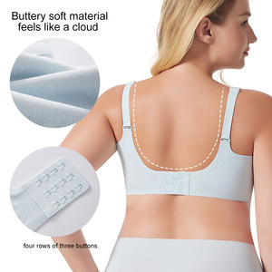 Soutien-gorge <span class=keywords><strong>sans</strong></span> armatures <span class=keywords><strong>sans</strong></span> couture rembourré à dos croisé en maille plissée surdimensionnée pour femmes - Product Image 4