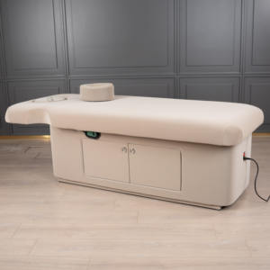 Chaise de beauté faciale moderne pliable et réglable de luxe et lit de salon de spa pour les cils avec cadre en bois et éponge haute densité - Product Image 2