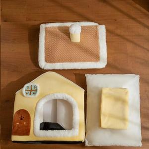 Winter Luxury Modern Pet House Polycotton Filling Removable Cover Soft Polyester Fiber Eco-Friendly Breathable Pet <b>Bed</b> for - Product Image 6