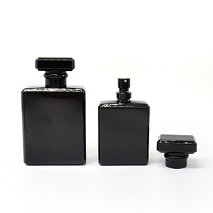 Flacons de parfum en verre en stock 30 ml 50 ml 100 ml Flacon pulvérisateur de parfum en verre noir pour hommes - Product Image 3