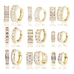 Pendientes de Aro Jxx Fashion, Chapados en Oro de 18K, con Cristales de Lujo y Circonitas para Mujer - Product Image 2