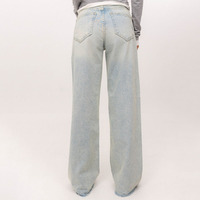 Fabricant de jeans : Jeans personnalisés pour femmes, style Y2K Streetwear, respirants, pour l'été, coupe sombre, taille haute, jambe large, baggy, en denim