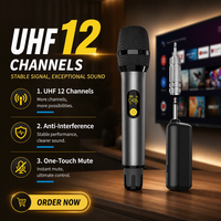 Microphone sans fil UHF portable en aluminium avec batterie 18650, Plug & Play pour sonorisation